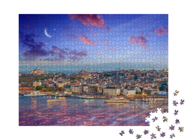 Ramadan Kareem Background with Crescent & Star, Sunset Vi... Jigsaw Puzzle with 1000 pieces