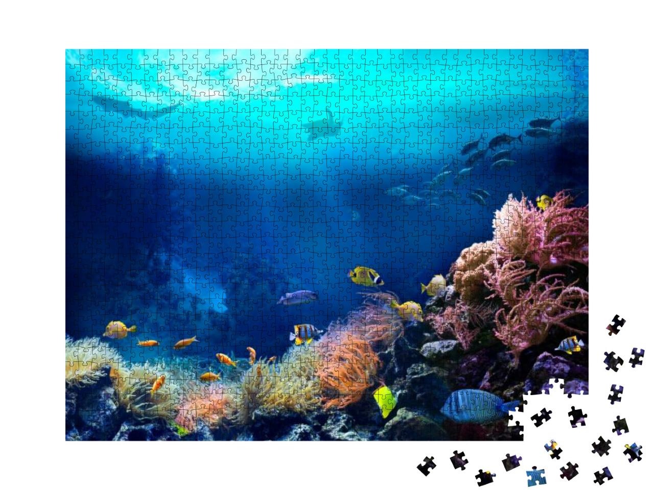 Underwater View of the Coral Reef. Ecosystem. Life in Tro... Jigsaw Puzzle with 1000 pieces