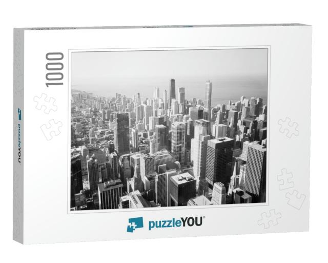 Chicago Skyline & Lake Michigan. an Overhead View of the... Jigsaw Puzzle with 1000 pieces