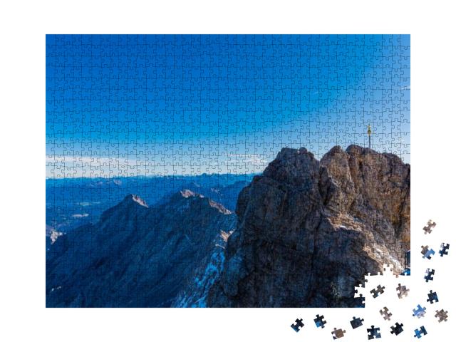 Top of Germanys Highest Peak-Zugspitze. the Zugspitze is... Jigsaw Puzzle with 1000 pieces