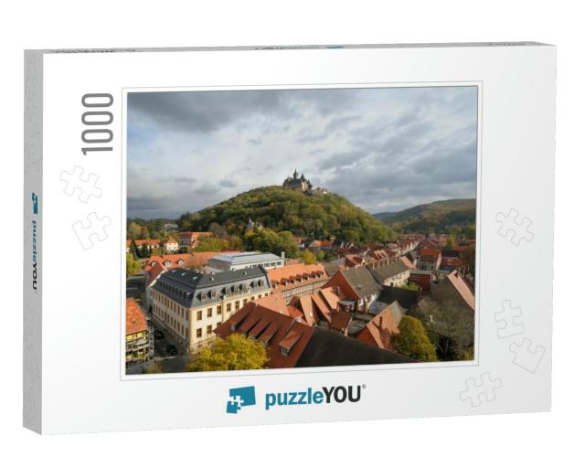 A Top View Over Wernigerode Town with a Medieval Castle C... Jigsaw Puzzle with 1000 pieces
