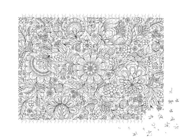 Coloring Book for Adult & Older Children. Coloring Page w... Jigsaw Puzzle with 1000 pieces