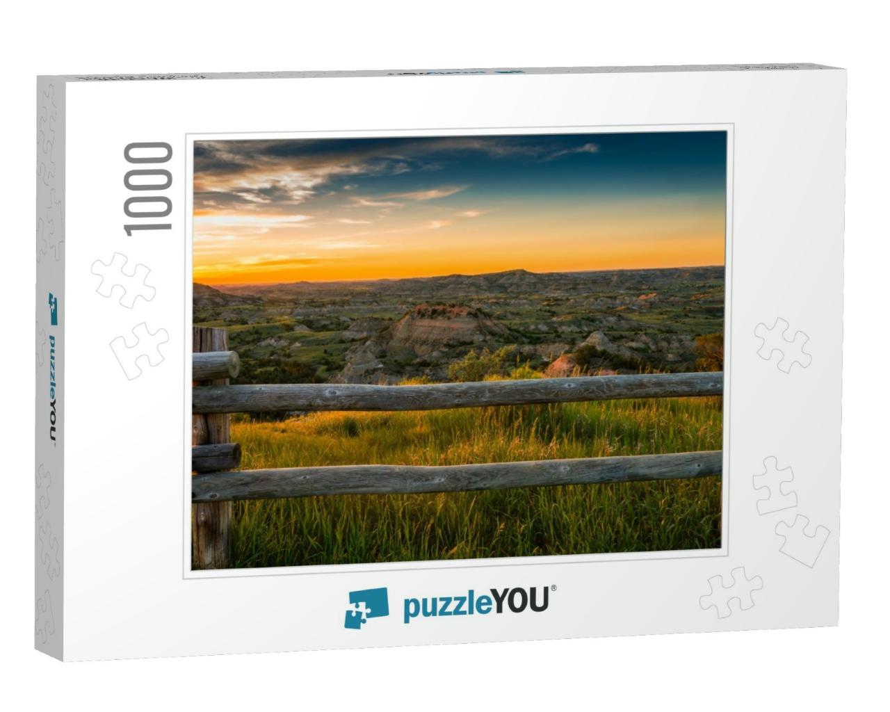 Sunset View North Dakota Badlands. Great Plains Scenic La... Jigsaw Puzzle with 1000 pieces