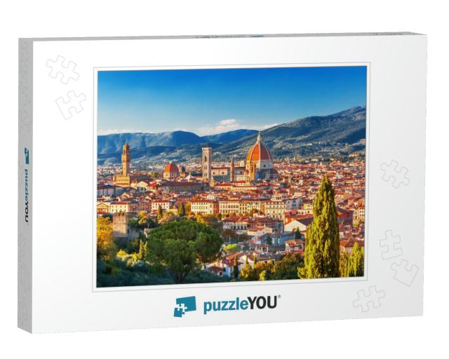View of Florence, Ponte Vecchio, Palazzo Vecchio & Floren... Jigsaw Puzzle