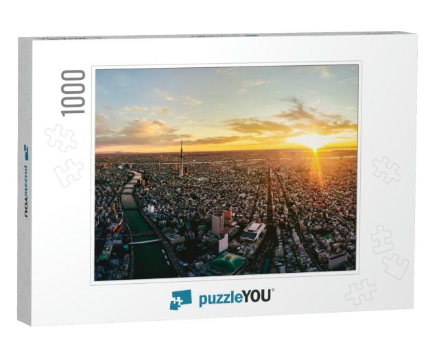 Beautiful Cityscape of Tokyo At Dawn, Japan... Jigsaw Puzzle with 1000 pieces