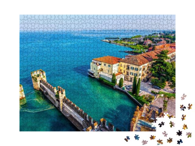 View of the Italian Town of Sirmione & Lake Garda from th... Jigsaw Puzzle with 1000 pieces