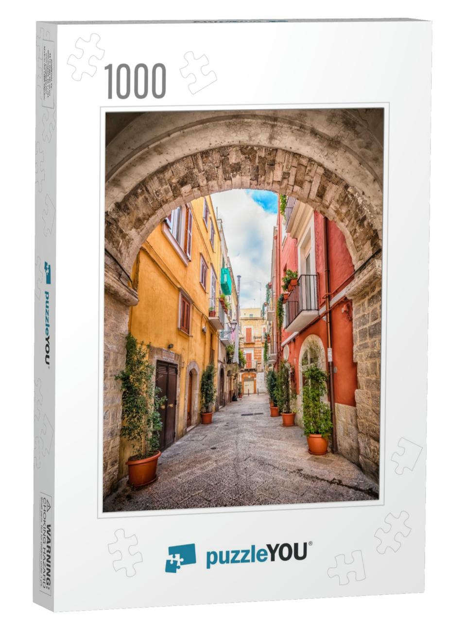 Alleyway in Old White Town Bari, Puglia, South Italy... Jigsaw Puzzle with 1000 pieces