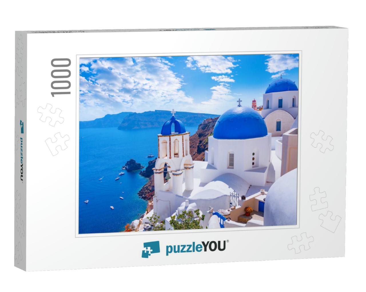 Beautiful Oia Town on Santorini Island, Greece. Tradition... Jigsaw Puzzle with 1000 pieces