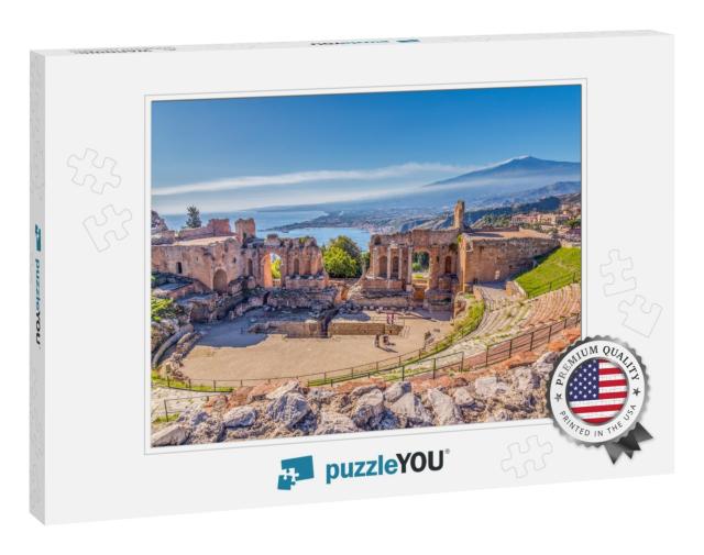 Ruins of the Ancient Greek Theater in Taormina, Sicily wi... Jigsaw Puzzle