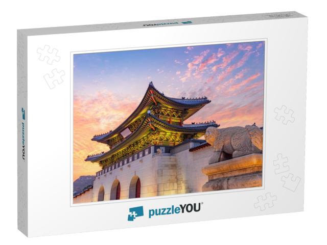 The Gate of Gyeongbokgung Palace At Twilight Seoul South... Jigsaw Puzzle