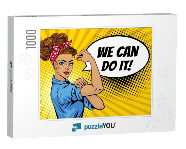 We Can Do It Poster. Pop Art Sexy Strong Girl. Classical... Jigsaw Puzzle with 1000 pieces