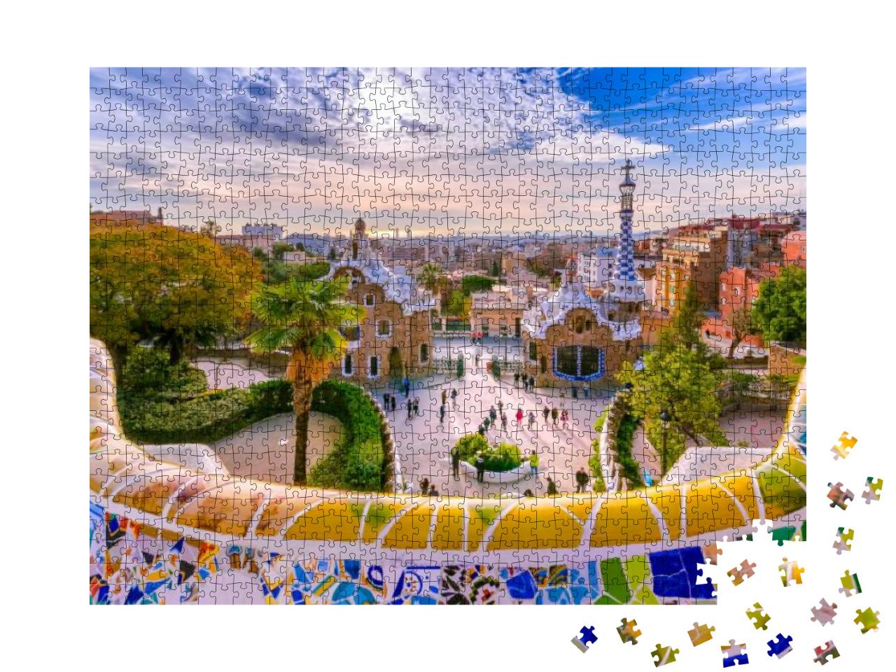 View of the City from Park Guell in Barcelona... Jigsaw Puzzle with 1000 pieces