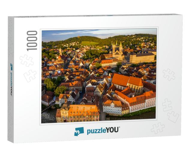 Aerial View, Old Town with Bamberg Cathedral on the Regni... Jigsaw Puzzle with 1000 pieces
