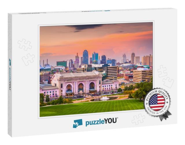 Kansas City, Missouri, USA Downtown Skyline with Union Sta... Jigsaw Puzzle