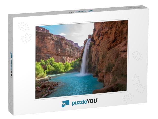 Havasu Falls. a Beautiful Waterfall in Arizona... Jigsaw Puzzle