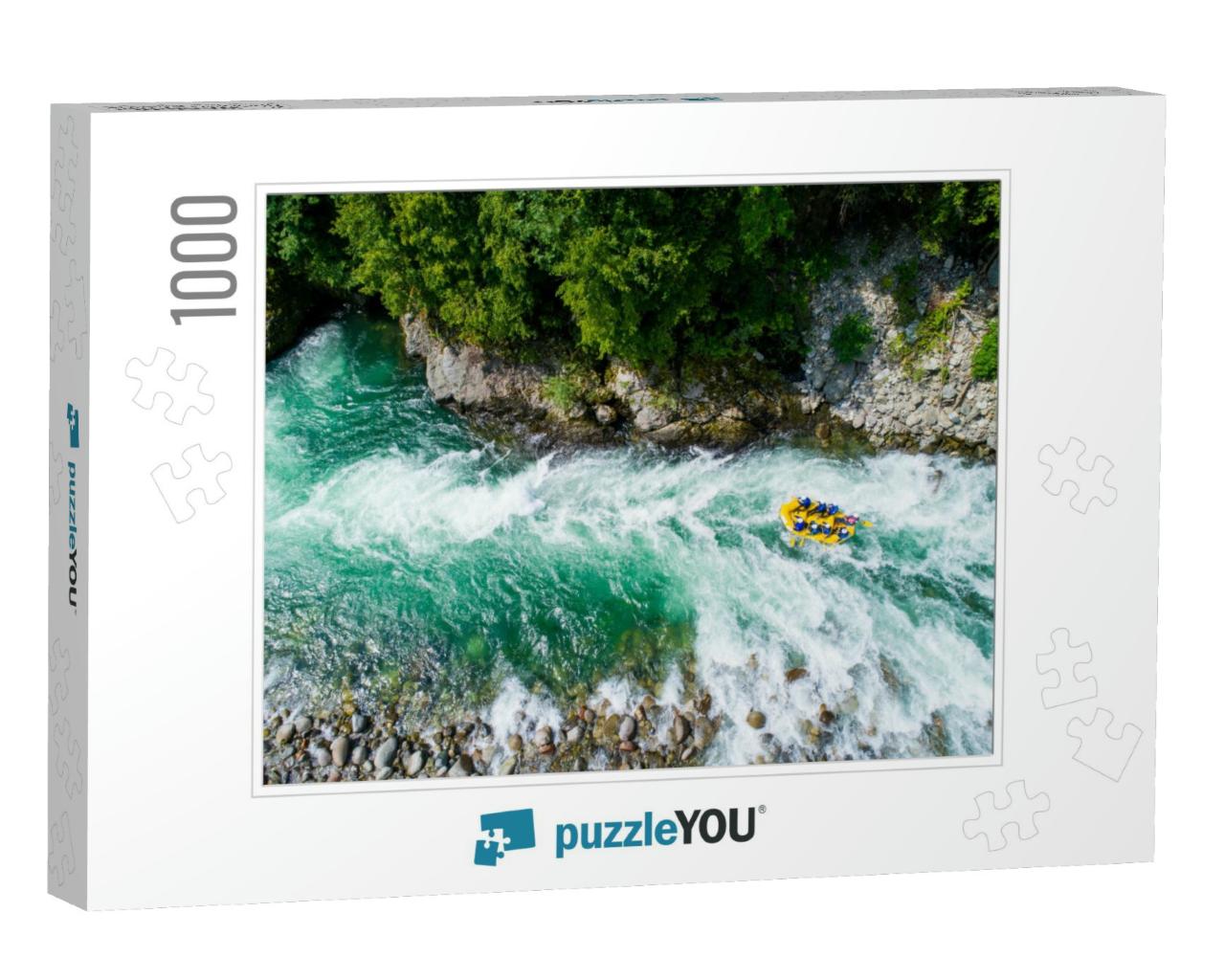 White Water Rafting on Alpine River. Sesia River, Piedmon... Jigsaw Puzzle with 1000 pieces
