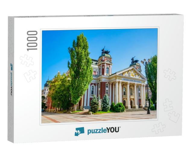 Ivan Vazov Theatre in Sofia, Bulgaria - the Sign Says Nat... Jigsaw Puzzle with 1000 pieces