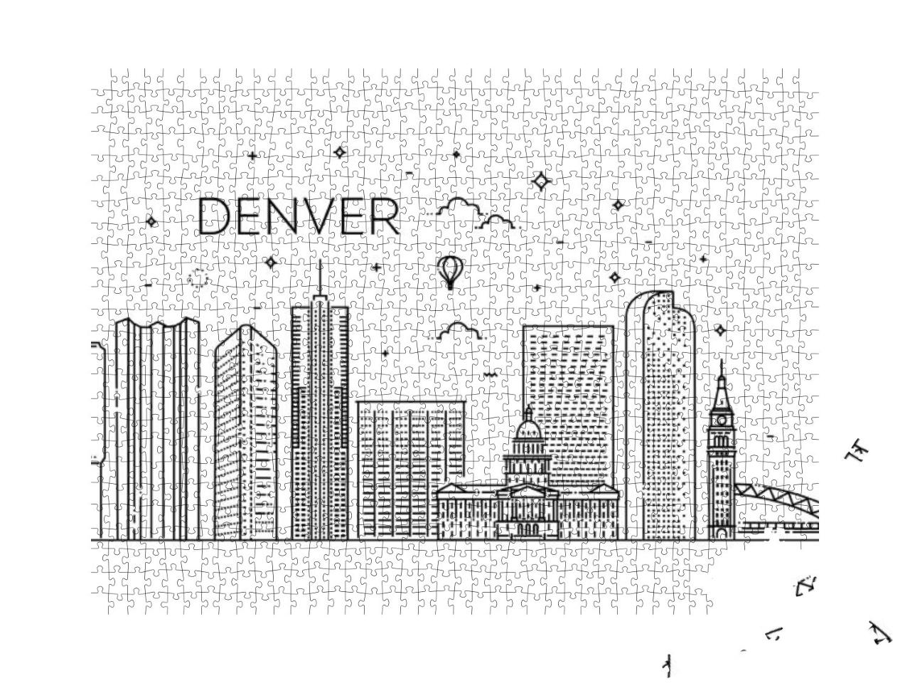 Colorado, Denver. City Skyline. Architecture, Buildings... Jigsaw Puzzle with 1000 pieces