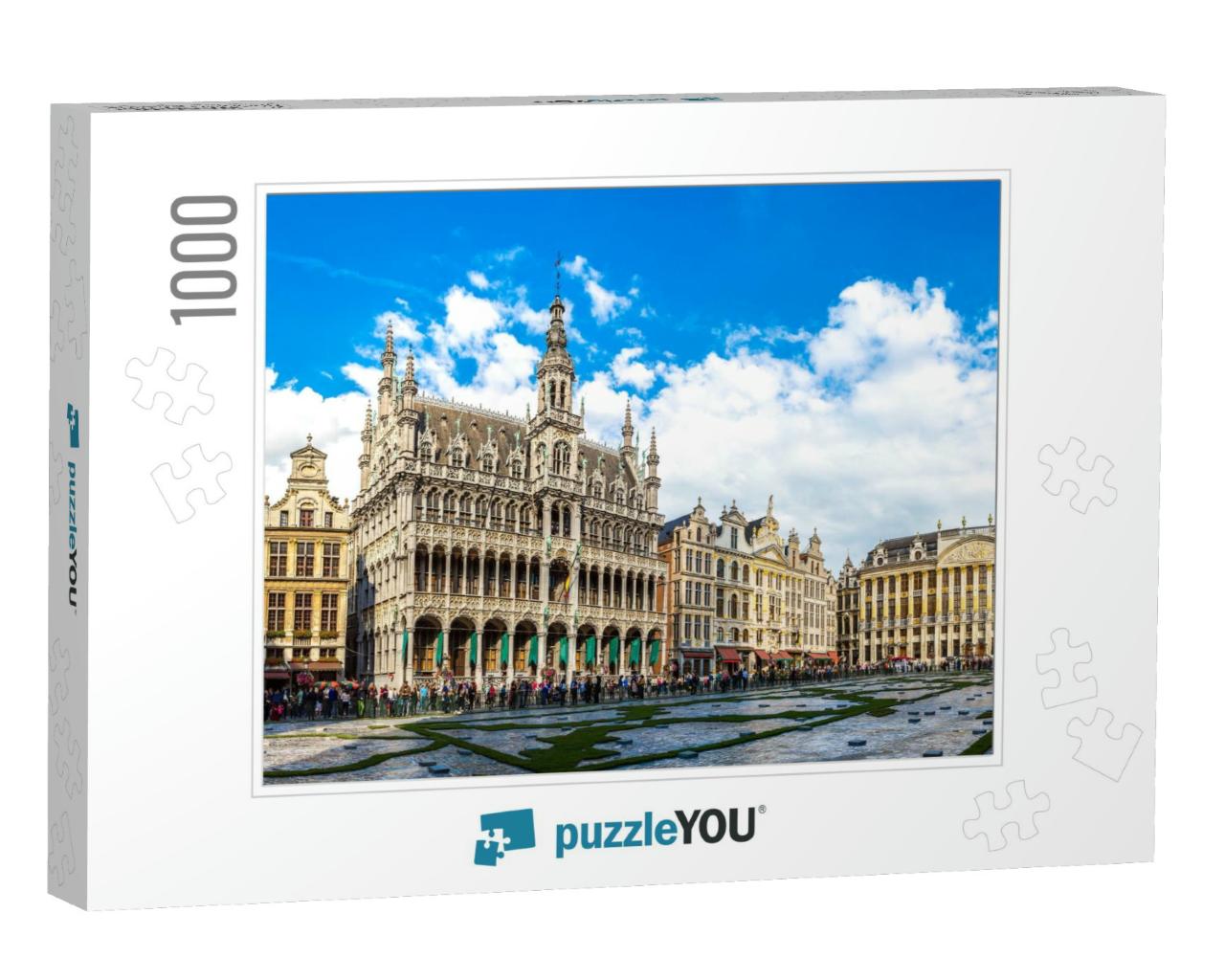 The Grand Place in a Beautiful Summer Day in Brussels, Be... Jigsaw Puzzle with 1000 pieces