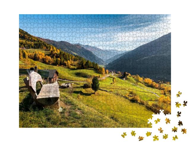 Wooden Bench in the Mountains of Austria... Jigsaw Puzzle with 1000 pieces
