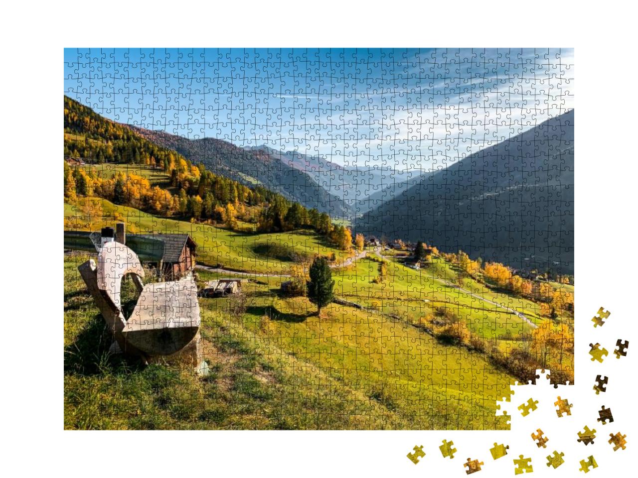 Wooden Bench in the Mountains of Austria... Jigsaw Puzzle with 1000 pieces