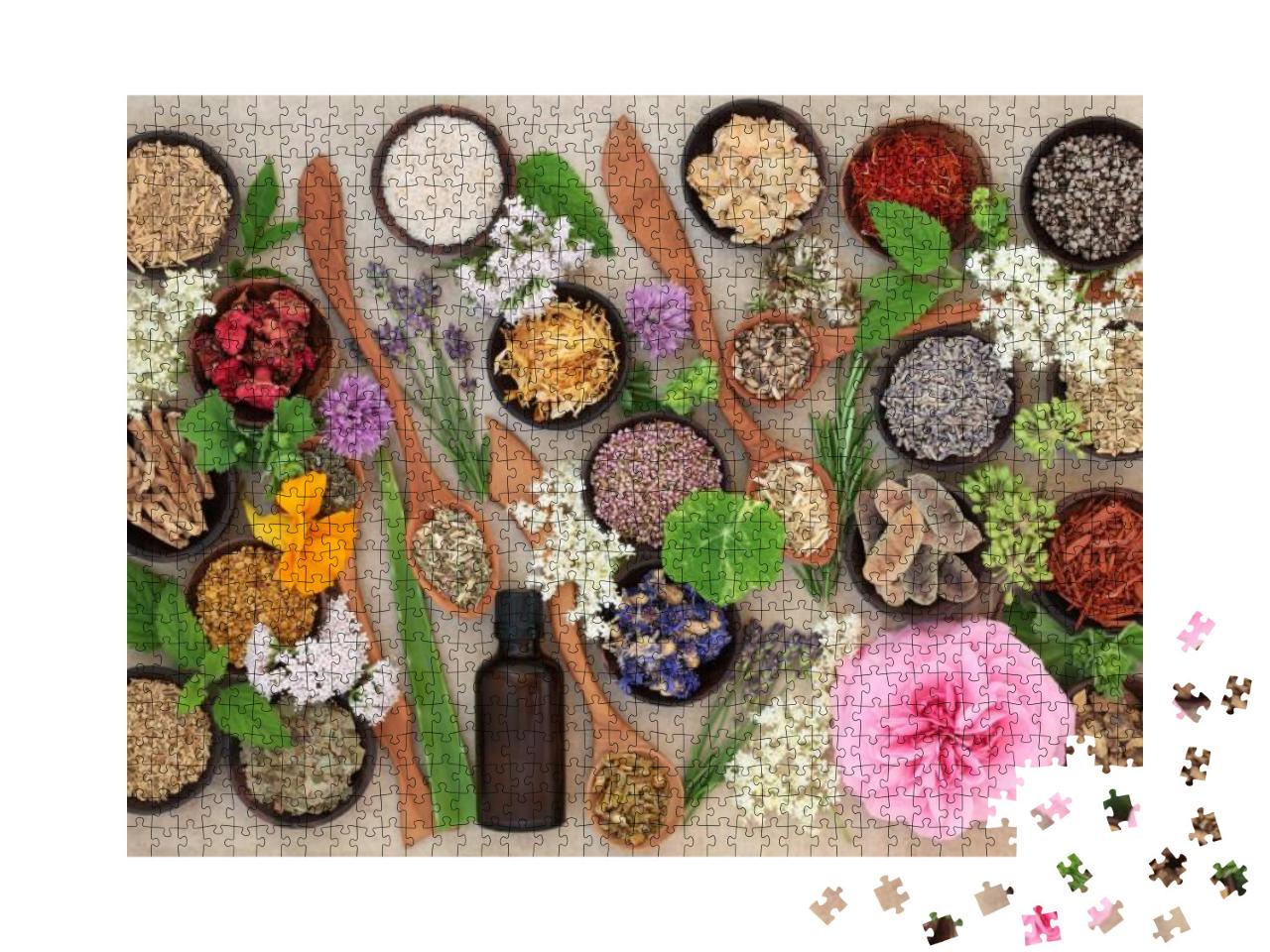 Flower & Herb Selection Used in Natural Alternative Herba... Jigsaw Puzzle with 1000 pieces