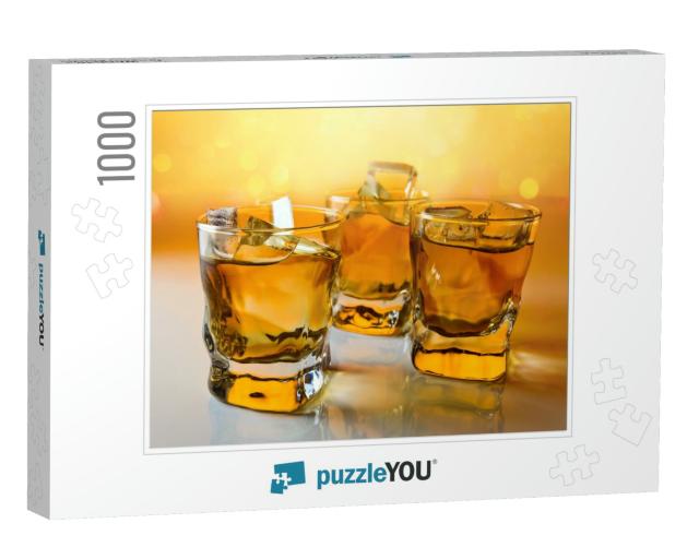 Whisky with Ice, Focus on a Foreground... Jigsaw Puzzle with 1000 pieces