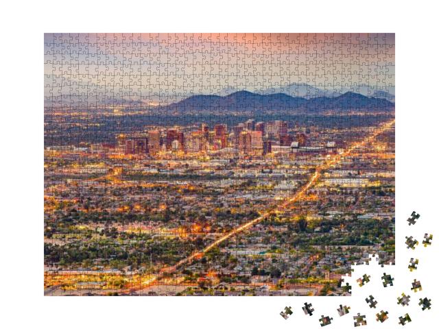 Phoenix, Arizona, USA Downtown Cityscape At Dusk... Jigsaw Puzzle with 1000 pieces