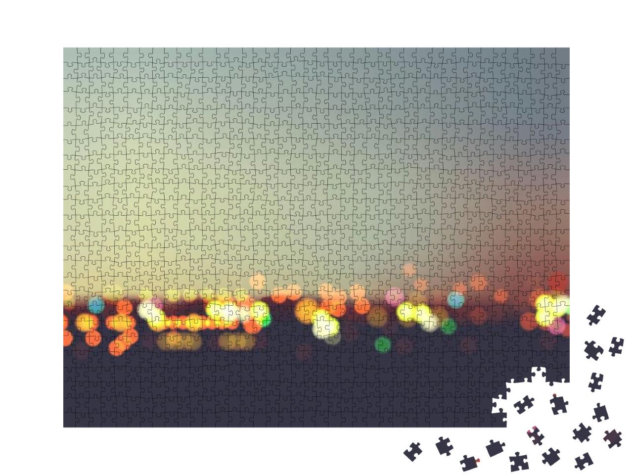 Abstract Blur Bokeh in Night City Background... Jigsaw Puzzle with 1000 pieces