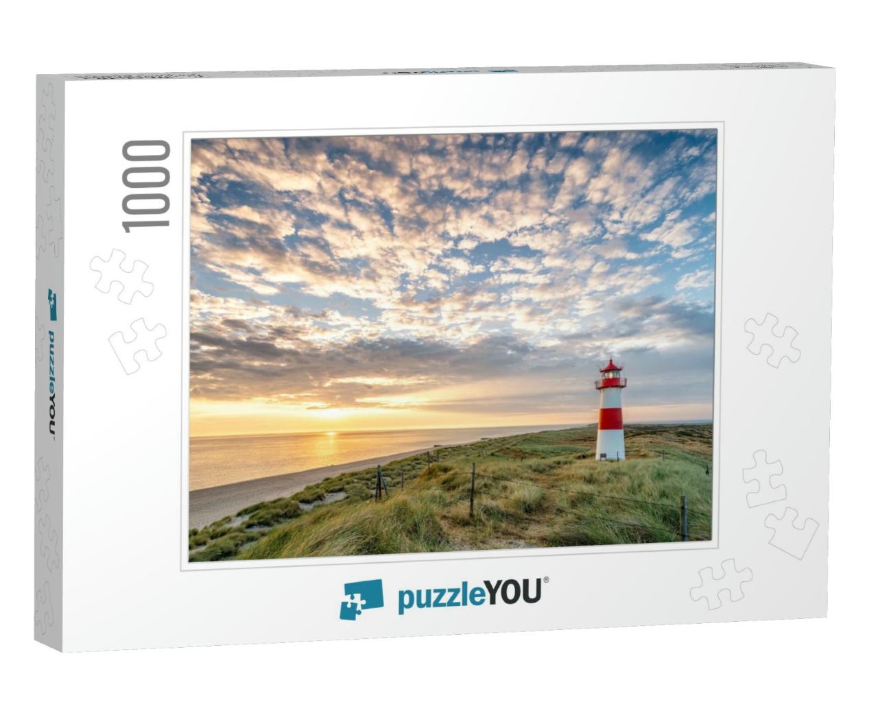 Red Lighthouse on the Island of Sylt in North Frisia, Sch... Jigsaw Puzzle with 1000 pieces