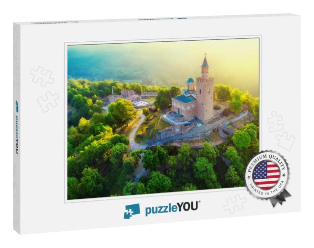 Aerial Sunrise View of Tsarevets Fortress in Veliko Tarno... Jigsaw Puzzle