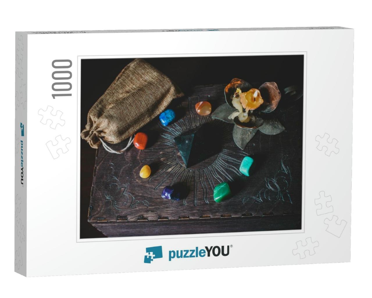 A Fortune Teller, Witch Stuff on a Table, Candles & Fortu... Jigsaw Puzzle with 1000 pieces