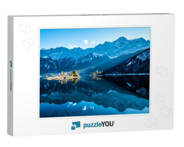 Famous Eibsee Lake in Front of Zugspitze Mountain in Germ... Jigsaw Puzzle