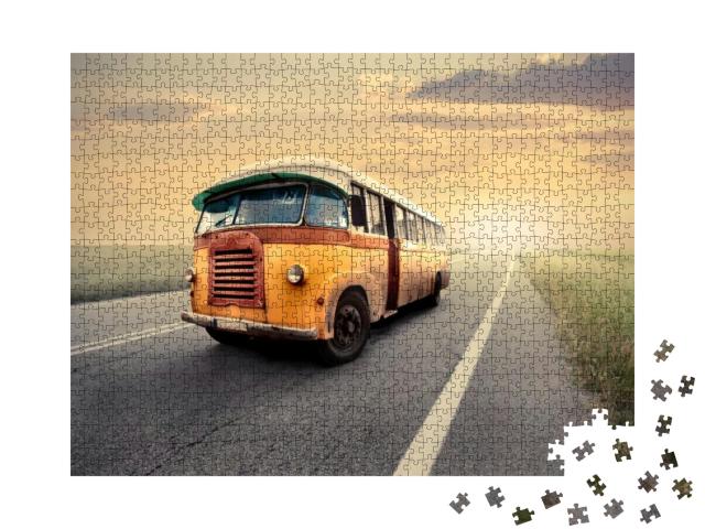 Vintage Van on a Countryside Road... Jigsaw Puzzle with 1000 pieces