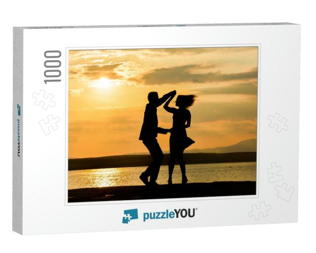 Couple Dancing Salsa At Sunset... Jigsaw Puzzle with 1000 pieces