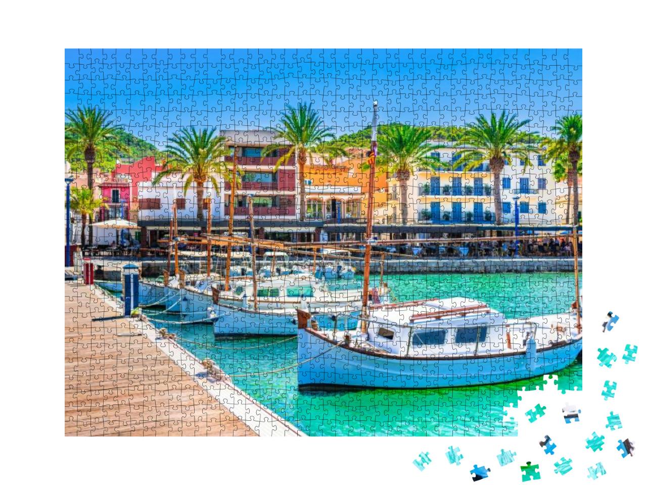 Boats At Pier of Beautiful Town of Port De Andratx on Maj... Jigsaw Puzzle with 1000 pieces