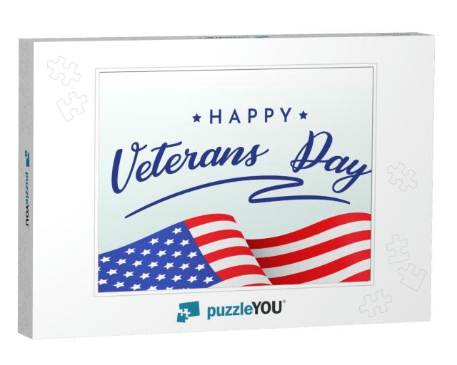 Happy Veterans Day, Banner, Poster, Card with Congratulat... Jigsaw Puzzle