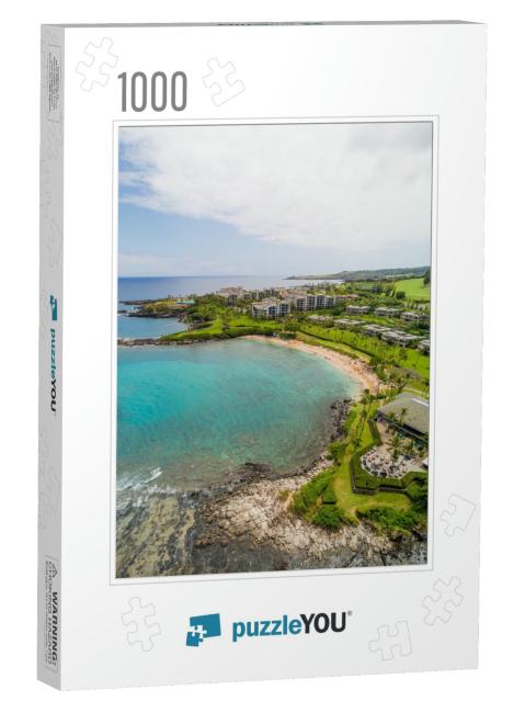 An Aerial Panoramic View of Kapalua Bay, Maui, Hawaii Sho... Jigsaw Puzzle with 1000 pieces