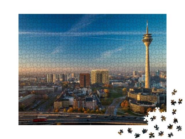 Tv Tower Dusseldorf Old Town, Duesseldorf Fernsehturm... Jigsaw Puzzle with 1000 pieces