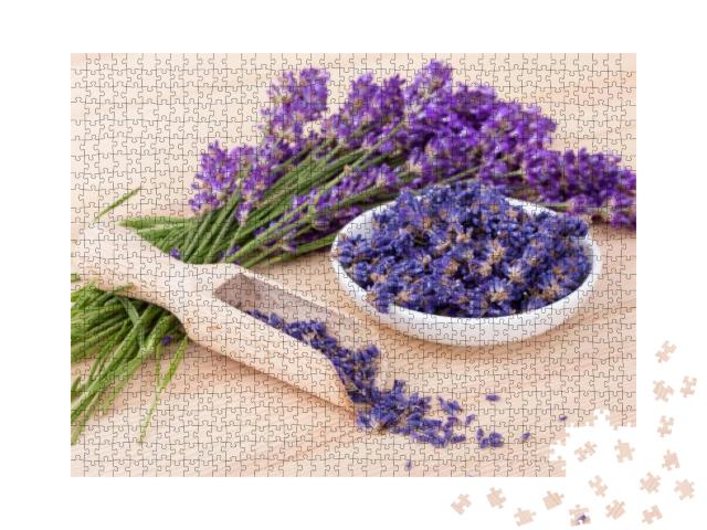 Porcelain Bowl with Dried Lavender Flowers & Bouquet with... Jigsaw Puzzle with 1000 pieces