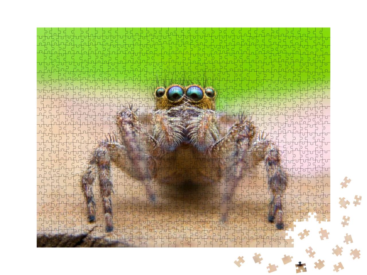 Super Macro Image of Jumping Spider Salticidae At High Ma... Jigsaw Puzzle with 1000 pieces