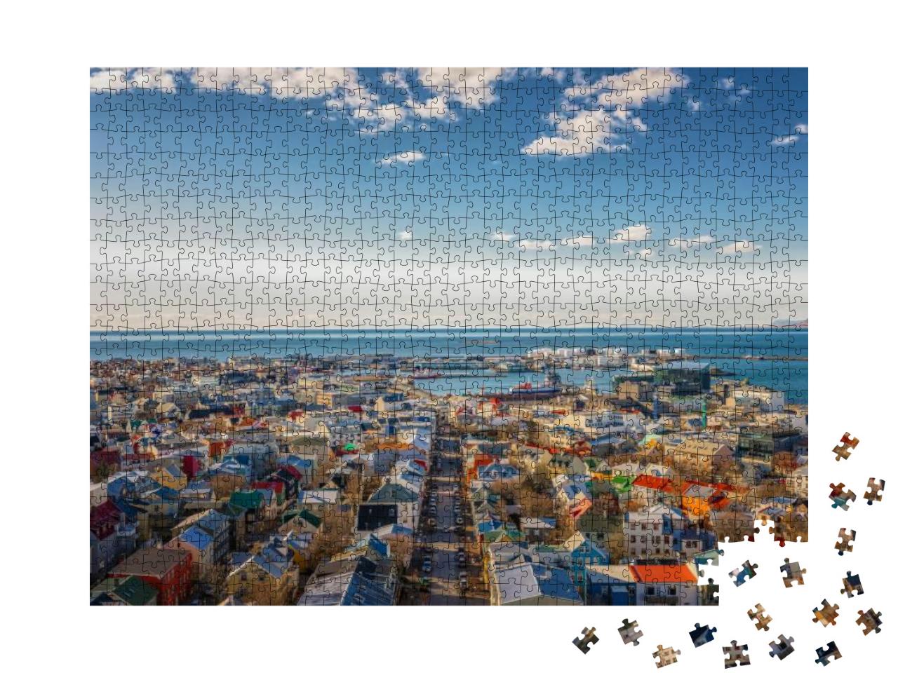 City of Reykjavik from Above, Capital of Iceland... Jigsaw Puzzle with 1000 pieces