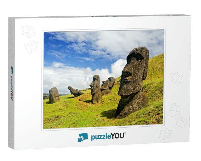 Chile -February 6 Moais in Rapa Nui National Park on the... Jigsaw Puzzle