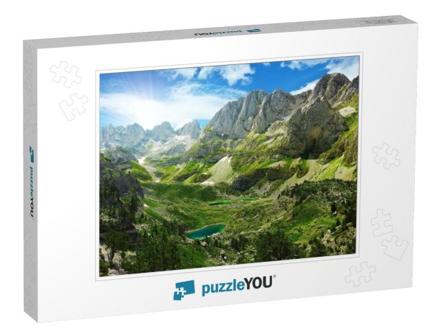 Amazing View of Mountain Lakes in Albanian Alps... Jigsaw Puzzle