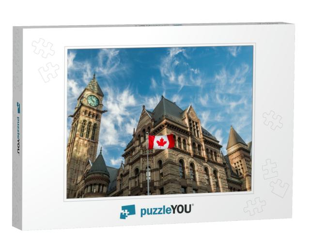 The Canadian Flag Flies Before the Old City Hall in Toron... Jigsaw Puzzle