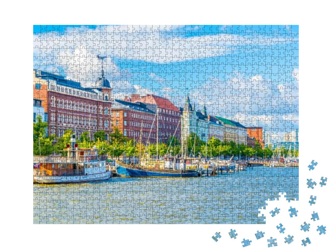 View of a Marina in the Kruununhaka District of Helsinki... Jigsaw Puzzle with 1000 pieces