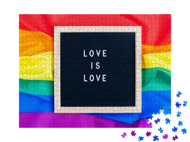 Mockup Made with the Lgbt Pride Flag with the Hear... Jigsaw Puzzle with 1000 pieces
