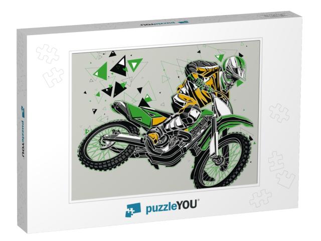 Motocross Rider with a Graphic Trail... Jigsaw Puzzle