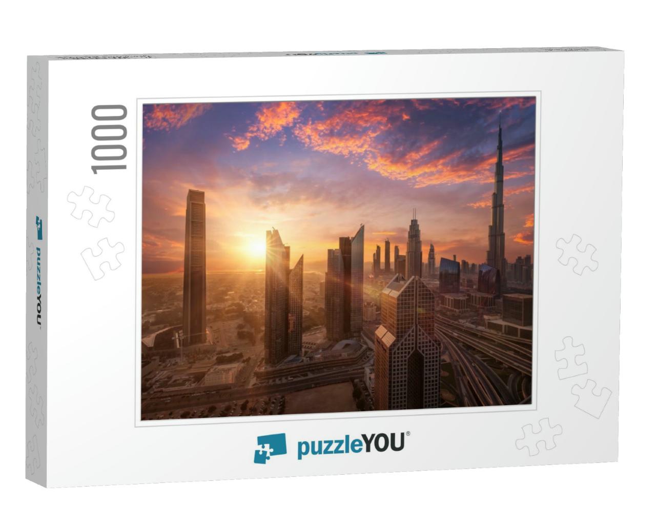 Beautiful Sunset At Dubai Downtown... Jigsaw Puzzle with 1000 pieces