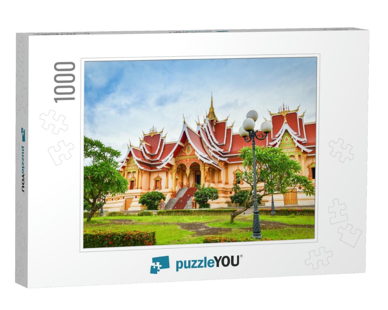 Vientiane Laos Landmark Laos Temple Beautiful of Buddhism... Jigsaw Puzzle with 1000 pieces